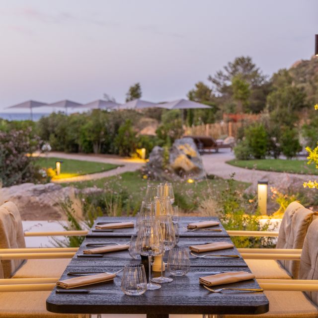Terrasse du restaurant de l'hôtel Casa Paradisu à Ile Rousse