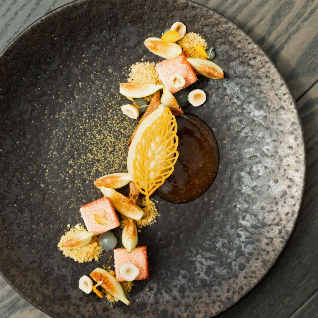 Terrasse couverte du restaurant à Ile Rousse, Balagne